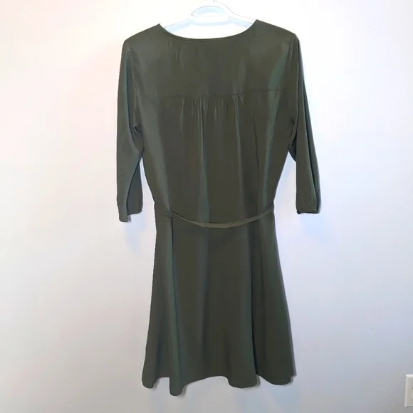 ONLY Wrap Dress Olive 3/4 length sleeve Size 36 - Picture 5 of 5